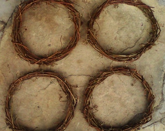 Lot of 4 X 12" Handmade Natural GRAPEVINE WREATHS empty plain for decoration - Wholesale Offer by the cfaftsman