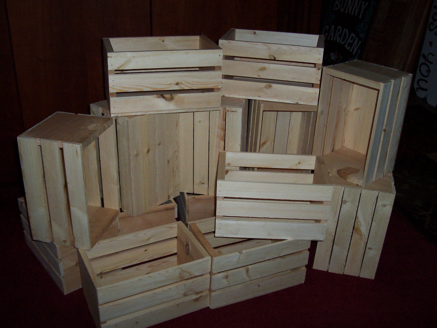 Wooden Crates centerpieces Rustic Wedding reception flower