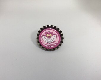 Cheshire Cat Bottlecap Pin