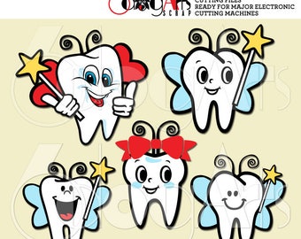 Tooth Fairy Clip Art Digital Cut Files Svg Dxf Eps Png - Silhouette SCAL Cricut Printable Vector Download DIY Paper Vinyl Die Cutting JB-586