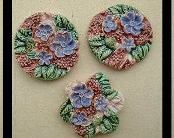 Ceramic cabochons glazed - 35 mm - model No. 6