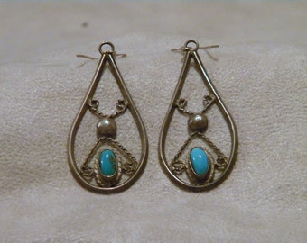 Sterling Silver Turquoise Dangle Earrings