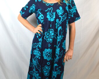Vintage 1960s Hawaiian Maxi Dress - Lauhala