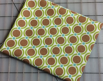 Joel Dewberry -Modern Meadow - FAT QUARTER CUT of Acorn Chain - JD32 Timber - Small brown circles, green with teal dots