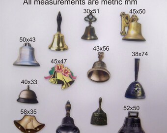 A packet of 12 X big brass bells