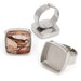 10pcs 18mm steel tone square Pewter base lead free nickel free Blank Tray ring