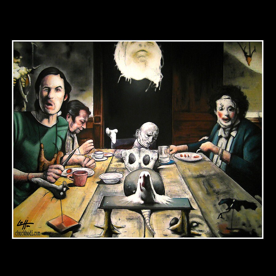 Print 11x14 The Dinner Scene Texas Chainsaw Massacre