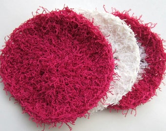 Facial Scrubbies, Face Scrubbies, Exfoliating pads, cleansing pads // Comes in Cotton or Polyester // Many colors to choose from