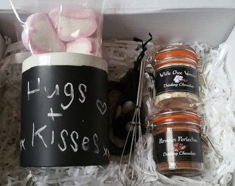Valentines Gift Box. Hot Chocolate Lovers Gift Box. Boyfriend Valentines Gift. Girlfriend Valentines Gift. Hot Chocolate Box