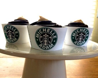 Starbucks Engagement/ Wedding Cupcake Wrappers