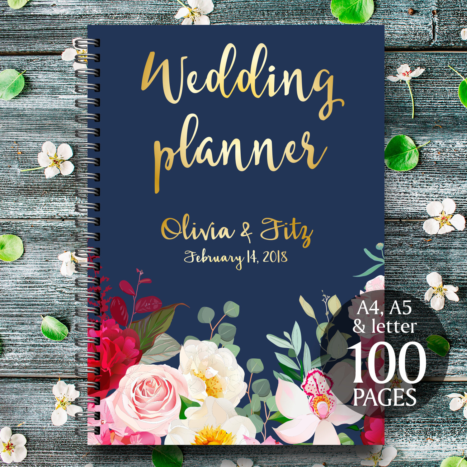 DIY wedding planner, Navy burgundy wedding binder, Printable wedding