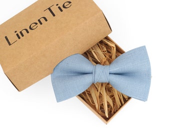Dusty blue bow tie for wedding, blue bow tie, groomsmen tie, wedding tie, gift for groomsmen, wedding ideas, skinny tie, boys bow ties