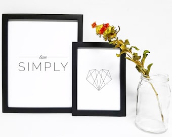 Live Simply Typographic Print