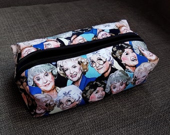 Golden Girls illustrated make-up bag/pencil case. Handmade and exclusive to ThatAgnes!