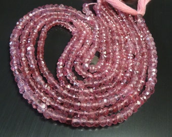 2-4 mm Mystic Pink topaz micro faceted rondelle Full 13 inch strand-AAA Quality