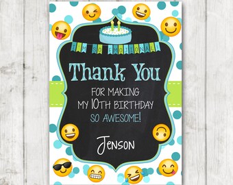 Emoji thank you card | Etsy