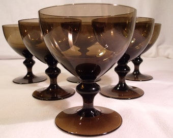 Brown Champagne Sherbet Glasses set of 6