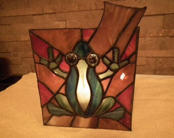 stained glass candle holder