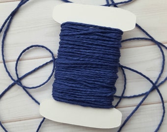 10 Yards Solid Midnight Blue Baker's Twine, Solid Navy Baker's Twine, The Twinery Baker's Twine, 100% Cotton