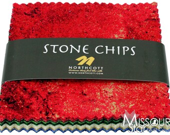 Northcott Stone Chips 5 x 5 metallics charm pack