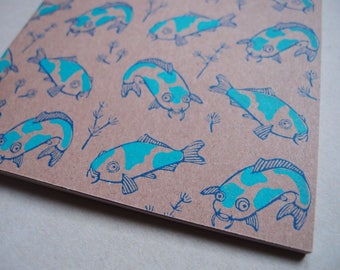 notebook "koi fish" koi carp sketchbook silkscreen