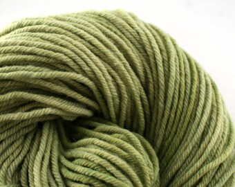 Hand Dyed Aran weight mini Empire Rambouillet Wool 213 yds 4oz Frosted Moss