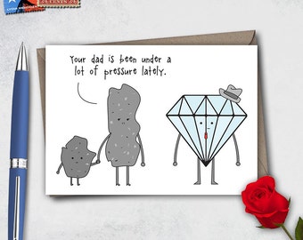 Funny father's Day card, fathers day card, fathers day gift, geology funny card, geology gifts, geologist card