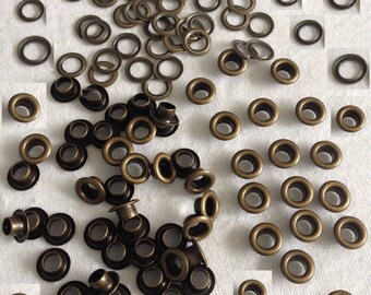 Bronze set eyelet 25 pieces with washers diameter 7.5 mm for bags, curtains