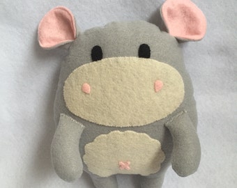 Hippo Plush Hippo Stuffed animal Hippo Plushie Hippo