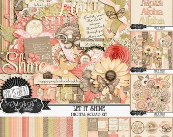 On Sale 50% Let It Shine, Religious, Bible, Digital Scrapbook Kit, Scrapbooking, Collection, Bundle
