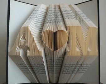 Folded Book Art, Anniversary Gift, First Anniversary, Gift for Him, Gift for Her, Wedding Decor, Personalized Gift, Wedding Gift