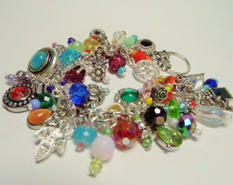 Upcycled Charm Bracelet- "Baubles and Bling".