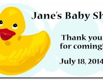 Rubber Ducky Baby Shower Favor Tag