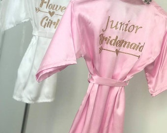 Junior Bridesmaid Robe, Flower Girl Robe, Flower Girl Gift, Bridesmaid Gift, Bridesmaid robes, Bridesmaid Proposal, Bridal Party robes