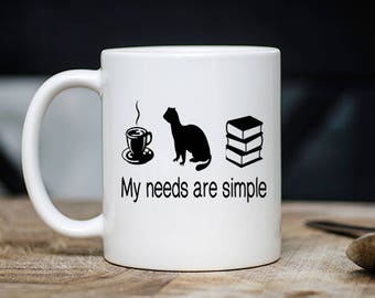 Cute Ferret Lover Mug - My Needs Are Simple Coffee & Tea Mug - Best Animal Lovers Teacup Gift - 11oz Ceramic Ferret Owner Cup