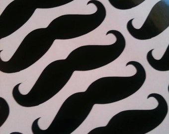 Mustache Decals - Set of 50- 3Inches Wide Each - Envelope Labels - Cup Decals - Moustache Bash - Party Favors - Balloon Decorations