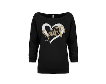 Women's Football Season Sweatshirt | New Orleans Saints Football Shirt | Favorite Team Sweatshirt | Sunday Shirt