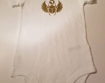 Cultural cotton Baby Bling Bodysuits,The scarab bug symbolized the restoration of life.