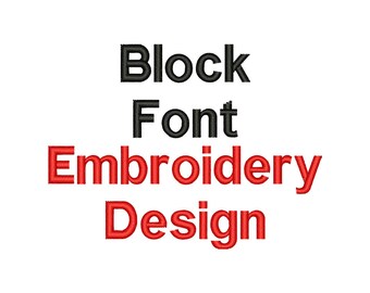 BLOCK FONT Embroidery Design Block Embroidery Font Machine Embroidery Fonts Embroidery Block Font Design Embroidery File Download