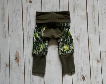 Miniloones Grow With Me Pants Olive Camo Baby Pants