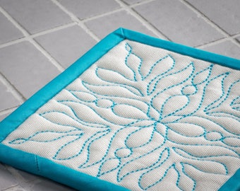 Fabric Drink Coaster. Quilted Drink Coaster