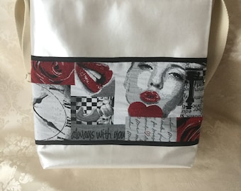 Fancy "Amor" Pearly leatherette shoulder bag