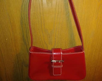 Vintage Nine West Accessories Red Patent Leather Hand Bag Purse Christmas Holiday Parties