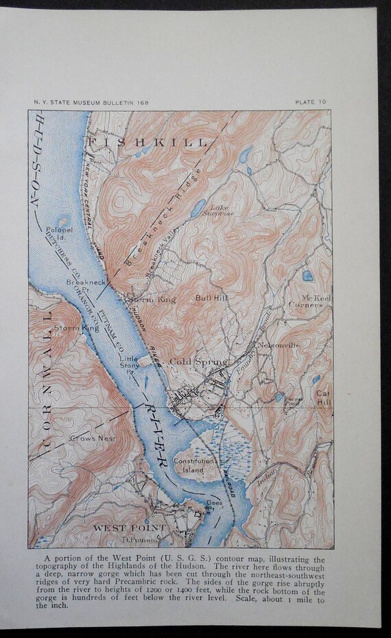 1914 West Point Fishkill Cold Spring New York Map.