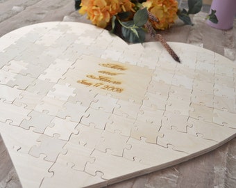Heart Puzzle Wedding Guest Book Sign - Wooden Puzzle - Wedding Puzzle - Guest Book Alternative
