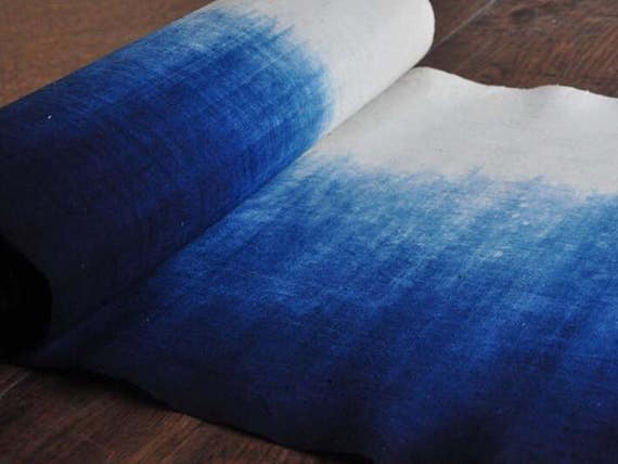 Download Gradient Plant dyes Indigo blue Fabric Shibori dyed Hand