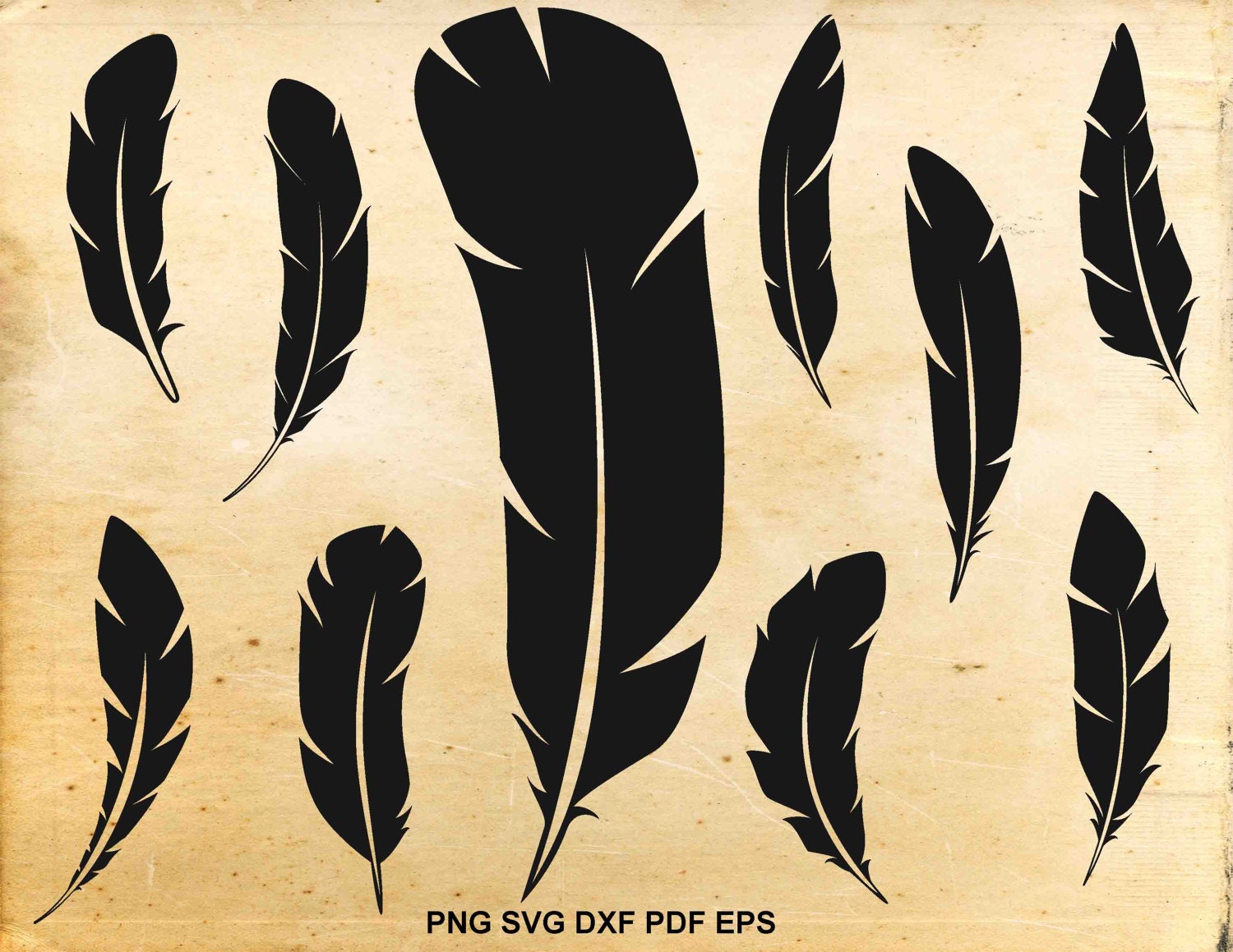 Feather svg, Feathers silhouette, Feather clipart, Boho ...