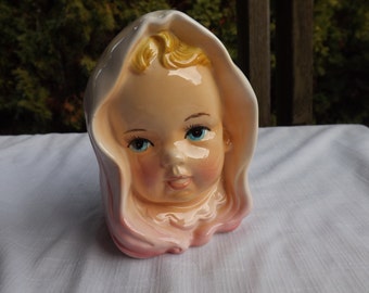 FREE SHIPPING vintage baby planter head vase