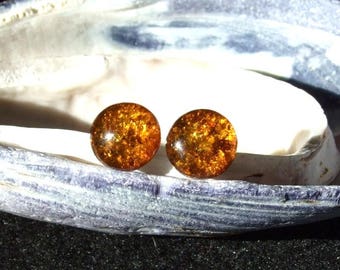 Baltic Amber 10mm Ear Studs Stud Earrings Earings Titanium Posts and Clutches Hypo Allergenic Made in Newfoundland Energy