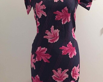 Silk flower dress with ruffles